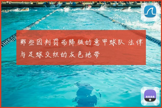 那些因判罚而降级的意甲球队 法律与足球交织的灰色地带